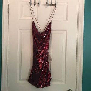 Tobi sequin red mini dress
